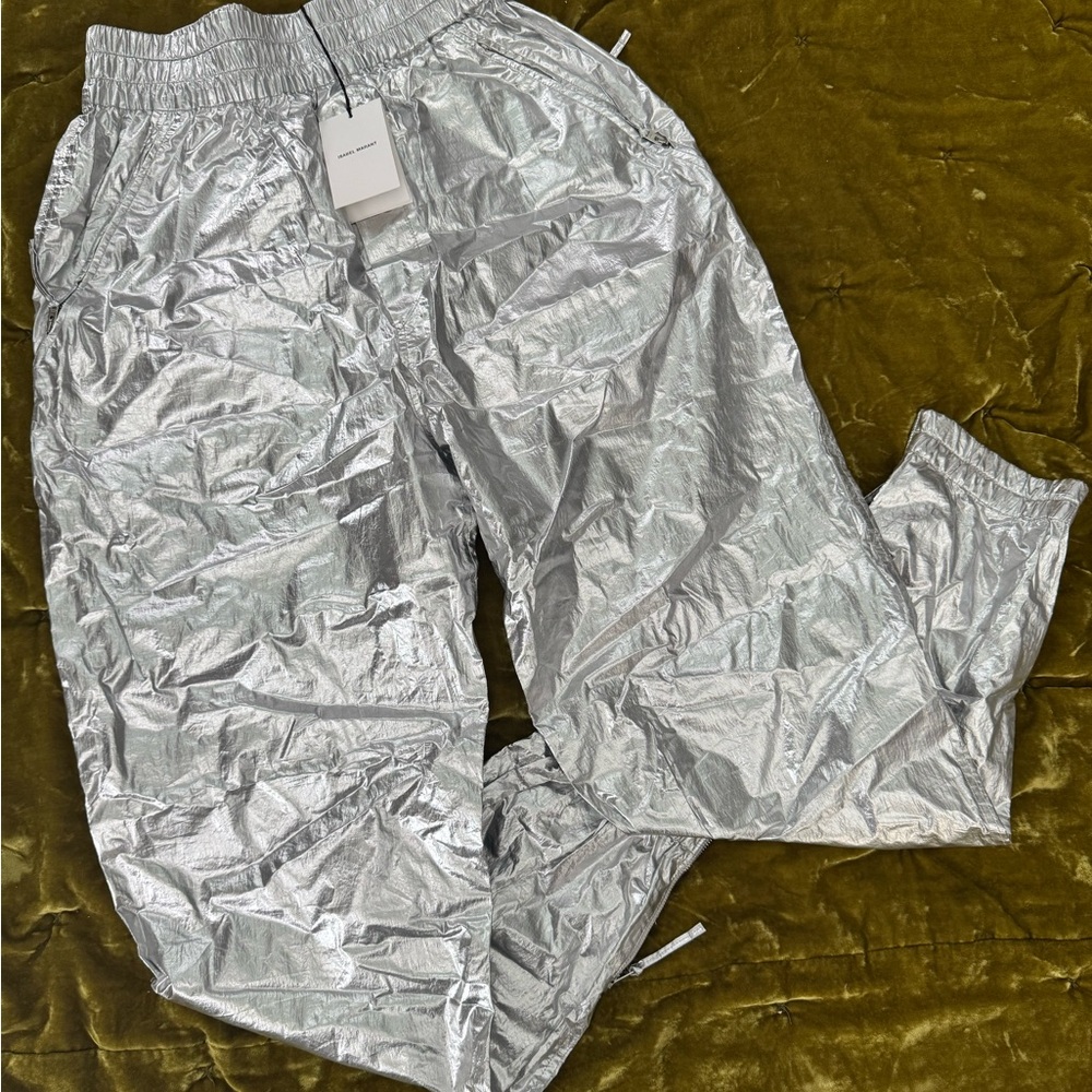 Isabel Marant Shiny Silver Joggers